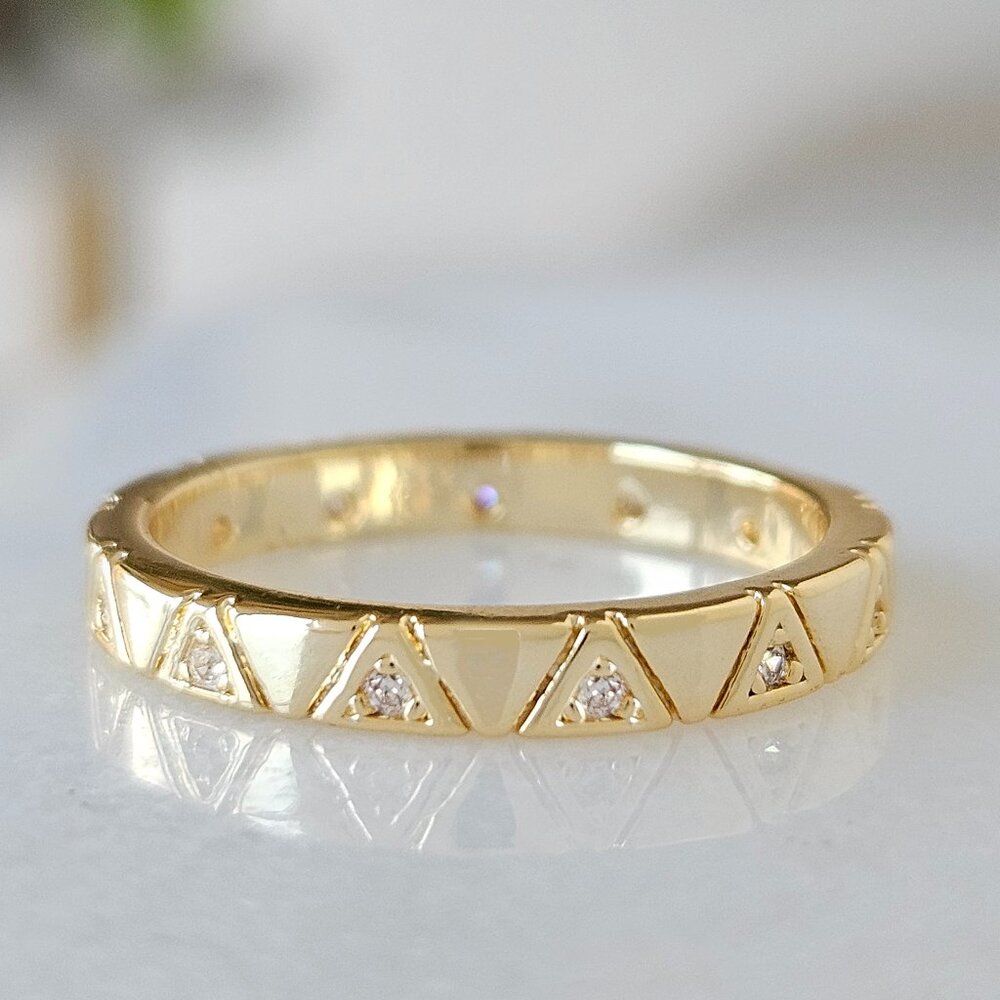 Gold Tone Eternity Stackable ring band, Bohemian